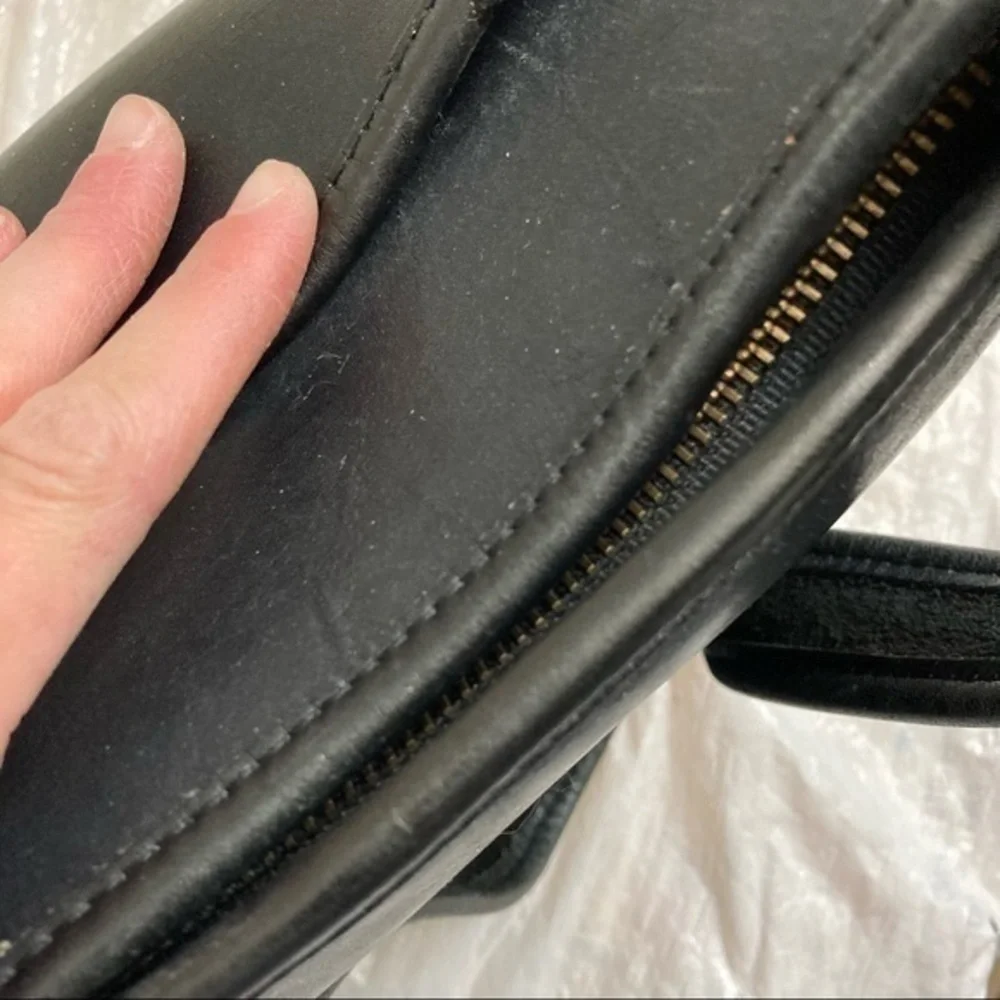 Coach black leather legacy zip bag 9966